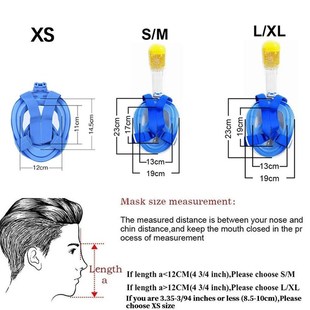 Underwater Snorkeling Full Face Children Swimming Mask Set S