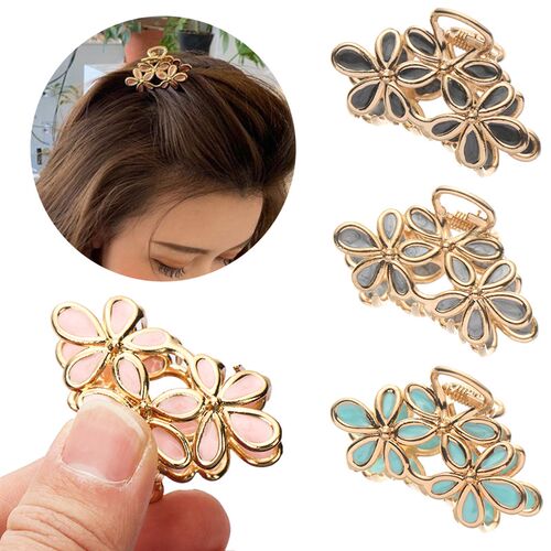 Hot 1PC Women Flower Hair Claw Gorgeous Small Hair Clips Met