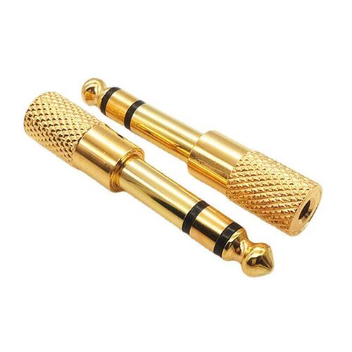 1PCS Jack 6.35mm Male Plug to 3.5mm Female Connector Headph