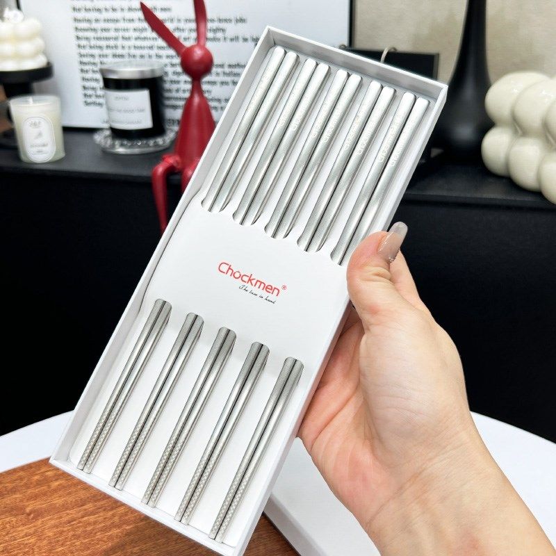 10双316不锈钢筷子高档家用酒店防滑防霉金属筷子家庭套装快子,餐饮具,筷子,淘宝优惠券,粉丝福利购,淘宝优惠卷