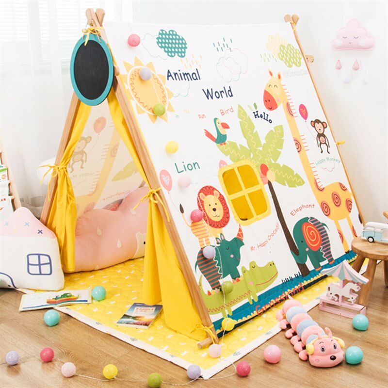 儿童室内帐篷公主女孩男游戏屋卡通玩具动物汽车分床读书粉色促销