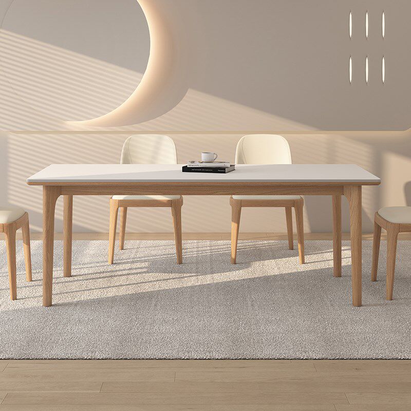 德利丰实木岩板餐桌家用原木色奶油中古风高端全托长方形吃饭桌子,住宅家具,岩板餐桌,淘宝优惠券,粉丝福利购,淘宝优惠卷