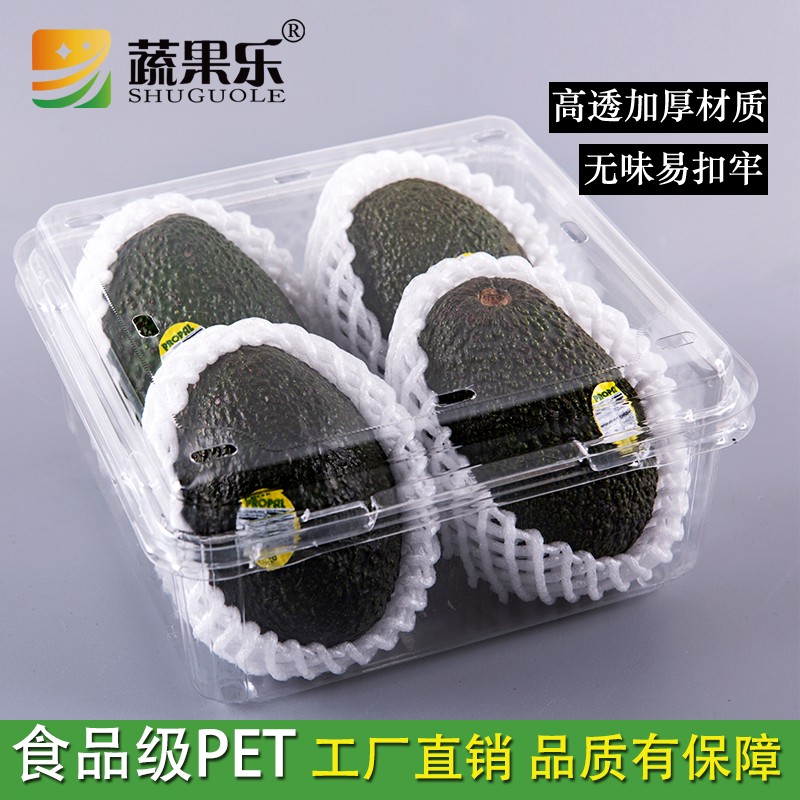 蔬果乐1000G一次性高透两斤牛油果龙眼黑布林透气方形水果盒厂家