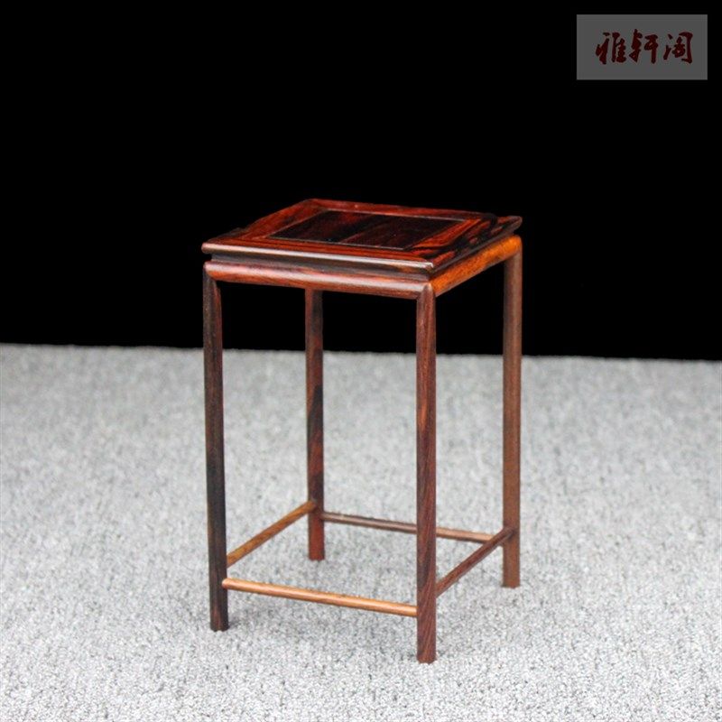 明式红酸枝正方底座多肉菖蒲微型盆景花几花瓶花盆古玩红木小花架,家居饰品,木雕,淘宝优惠券,粉丝福利购,淘宝优惠卷