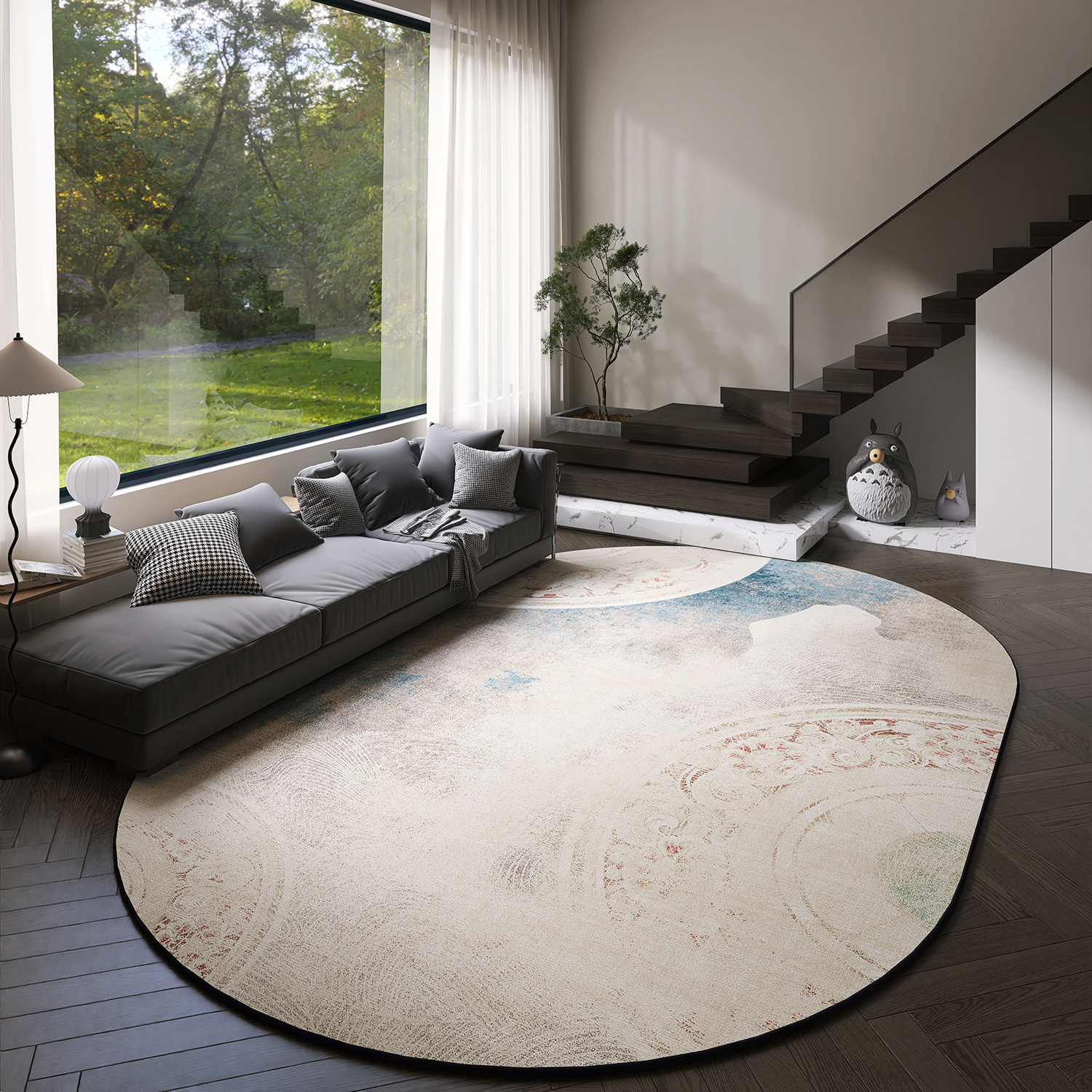 椭圆形客厅地毯家用卧室茶几地垫2024新款大面积全铺卧室床边毯子,居家布艺,地毯,淘宝优惠券,粉丝福利购,淘宝优惠卷