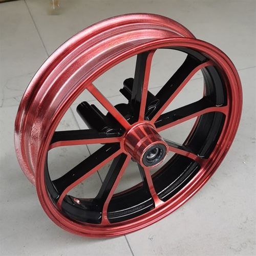 祖玛电摩电动车改装大盘碟刹前轮毂小帅哥10寸前钢圈6201轴