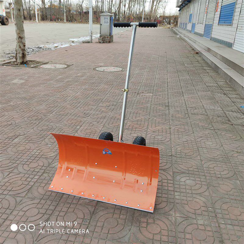 小型扫雪铲雪车手推轮式清雪车推雪车洛阳雪铲子除雪工具机器设备