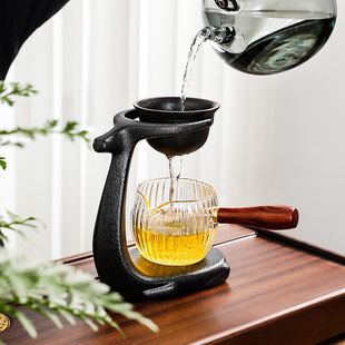 云鹿茶漏茶滤陶瓷茶叶过滤网泡茶玻璃公道杯一体滤茶器茶具配件