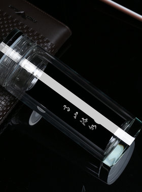 尚水玻璃杯高山流水杯子高档泡茶杯商务水杯双层隔热水晶茶杯定制