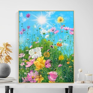 diy数字油画花卉填充填色风景画手绘涂色油彩画丙烯画装饰油画画