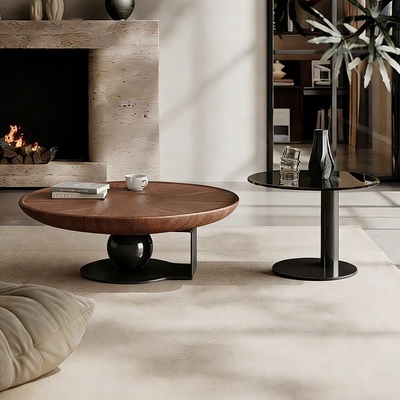 意式轻奢侘寂设计师飞碟茶几组合