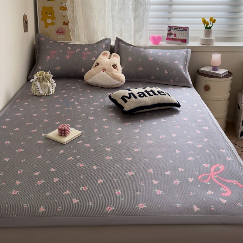 A类甜酷博主风凉感亲肤冰丝藤席三件套夏季凉席两件套学生可机洗,床上用品,冰丝席,淘宝优惠券,粉丝福利购,淘宝优惠卷