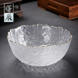 琉璃茶洗中式透明玻璃杯洗大号洗茶杯碗水盂笔洗水洗盆茶渣缸茶道