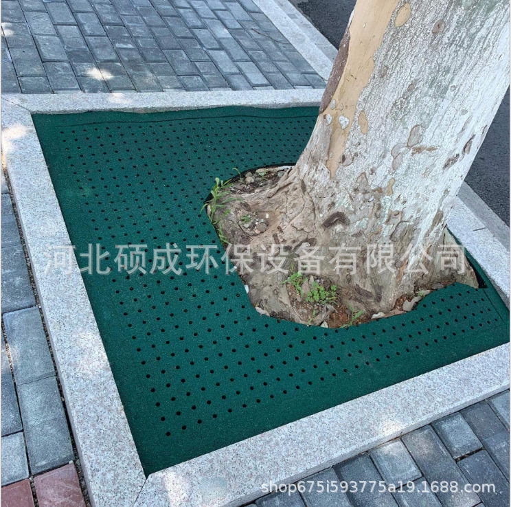 厂家批发橡胶树池盖板树穴护树板绿化树篦子橡胶树池树圈垫网格图片