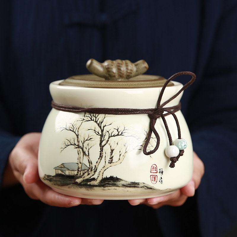 茶叶罐密封罐家用半斤陶瓷绿红茶茶叶罐
