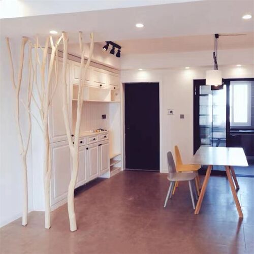 屏风隔断客厅天然去皮干树枝装饰饭厅茶室幼儿园原木枯树造型玄关