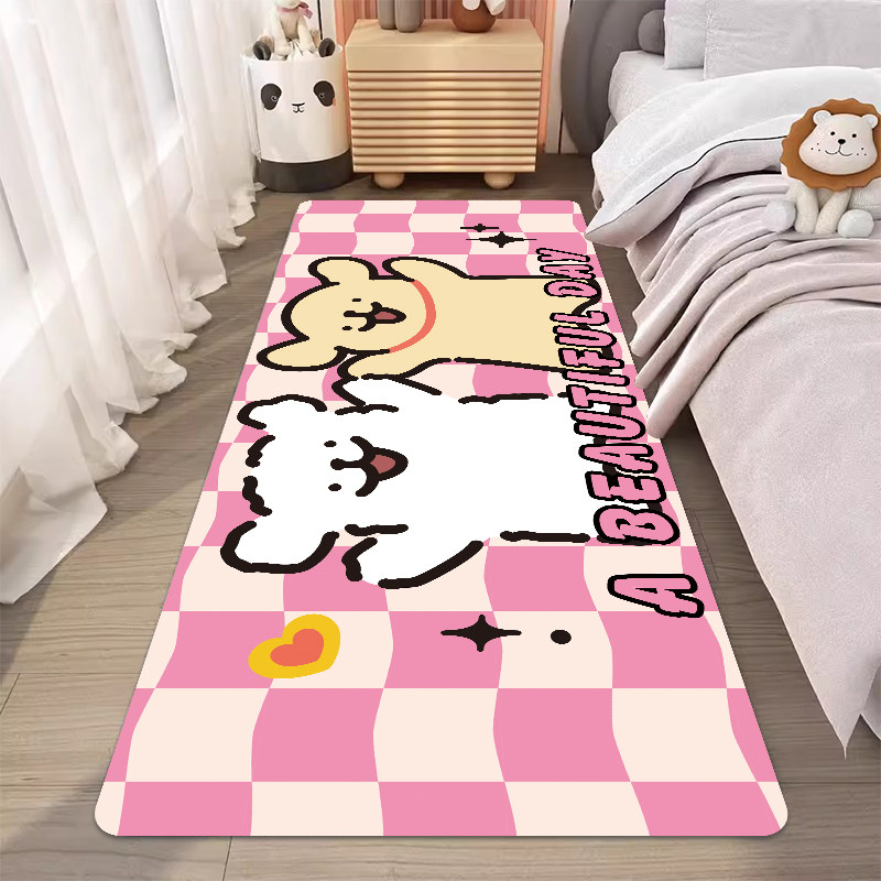 线条小狗Maltese 萌宠卡通床边毯卧室长条床前地毯家用飘窗地垫,居家布艺,床边毯,淘宝优惠券,粉丝福利购,淘宝优惠卷