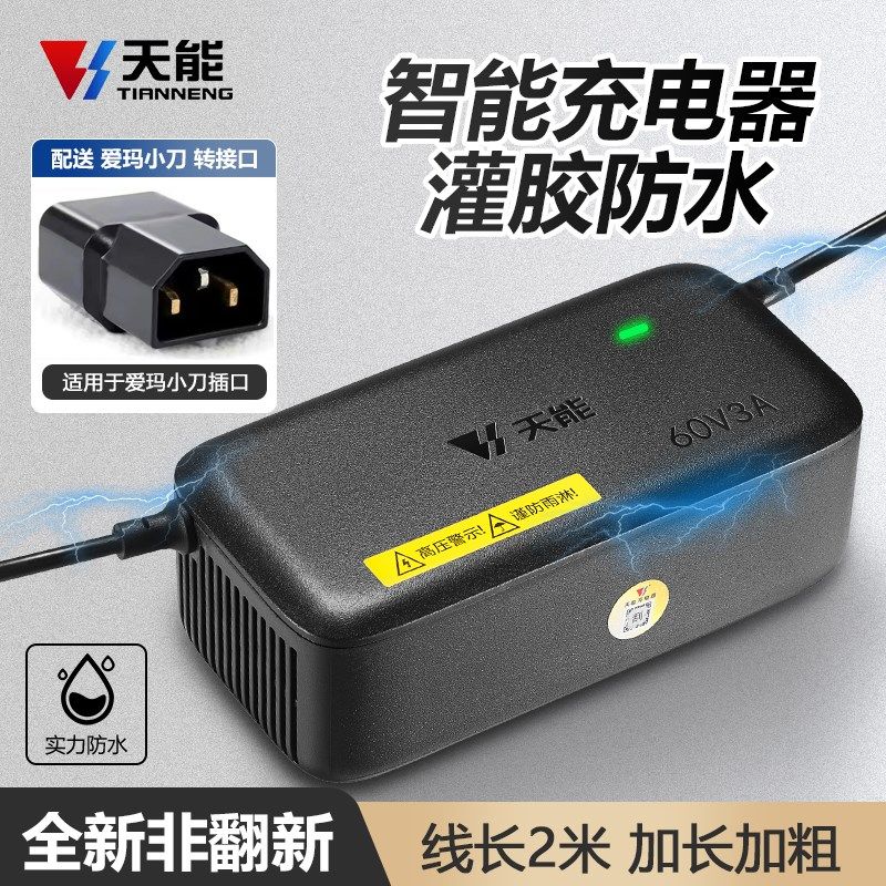 公插电动车电瓶充电器48V12A60V20AH72V32A40A50A三轮通用比德文