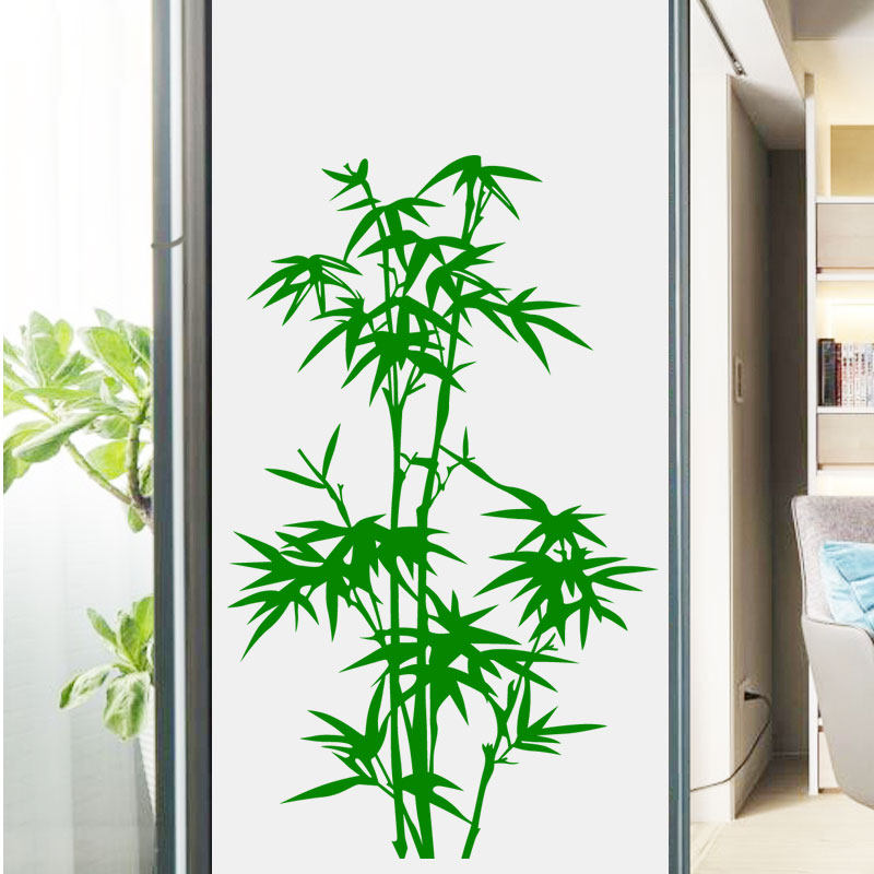 绿竹装饰竹子墙壁玻璃门贴纸玄关墙面布置镂空自粘室内贴画墙贴