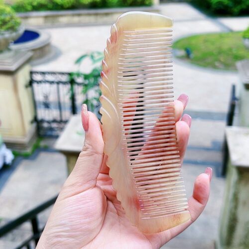羊角贵妃梳长齿梳宽齿密齿梳按摩护理头皮