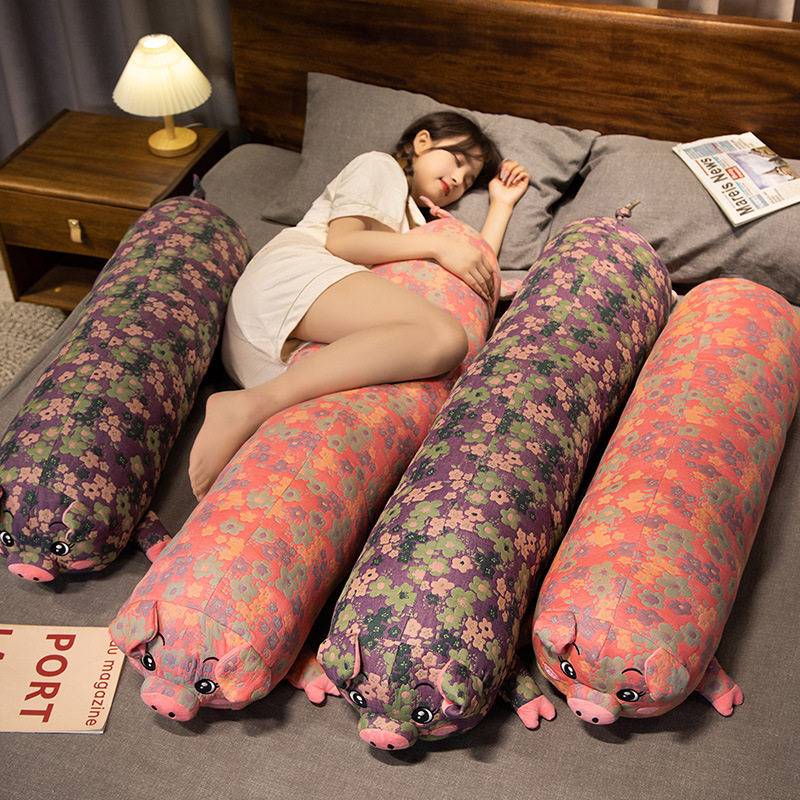 三层纱猪猪长条枕抱枕女生睡觉夹腿床上孕妇枕靠枕侧睡床头大枕头,居家布艺,靠垫/抱枕,淘宝优惠券,粉丝福利购,淘宝优惠卷