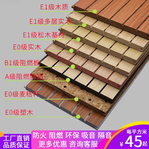 防火槽木质吸音板墙面装饰材料ktv吸声琴房陶铝吸音板吊顶幼儿园