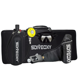 潜水氧气瓶水底下水肺浮潜1L大容量便携式应急深潜装备呼吸器套装