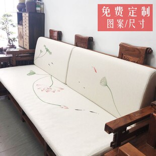 红木沙发垫热销榜四季通用2021年新款冬实木中式靠垫手绘防滑订做