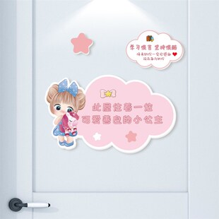 小公主房间装饰布置门贴挂牌 女孩儿童房创意卧室门墙面墙贴门牌