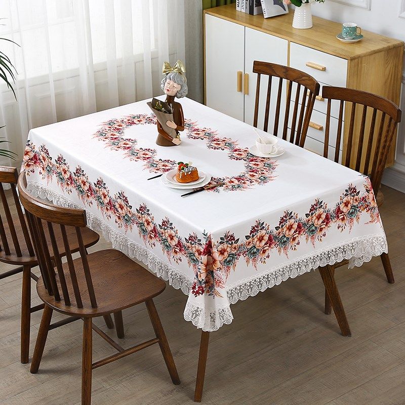 欧式田园风台布餐桌布长方形茶几盖布多用床头柜防尘盖巾印花绒布,居家布艺,桌布,淘宝优惠券,粉丝福利购,淘宝优惠卷