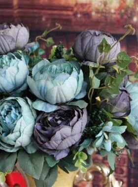 Artificial Fake Peony Silk 12 Heads Flowers Bridal Flower Ar