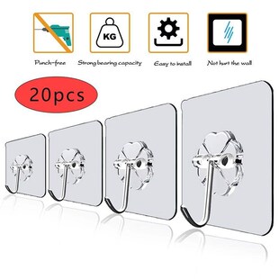 Transparent Self Adhesive Hook Wall Hanging Hooks for Hangin