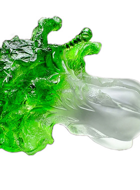 开业礼品水晶琉璃玉白菜招財摆件百财如意店铺开张大吉客厅装饰品