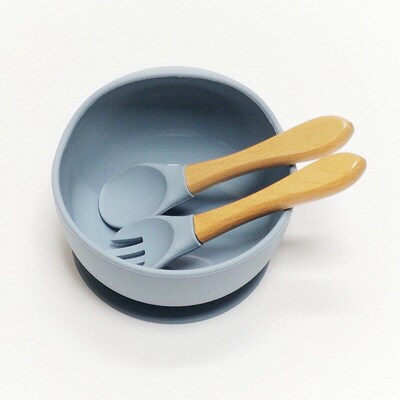 New Baby Food Bowl Food Grade Silicone Integrated Suction Si