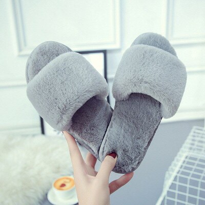 Indoor Opentoe Fluffy Slippers for Women in 2025 Wooden Floo