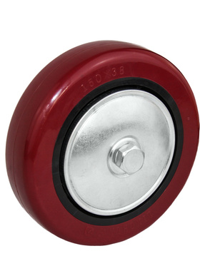 林春3系寸中重型圆弧红色PU刹车万向轮重载工业脚轮3-WJY58-SC1