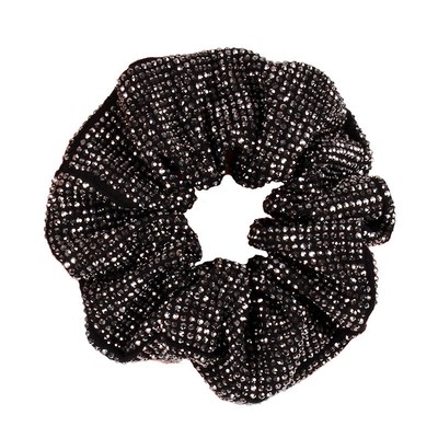 Fashion Rhinestone  Women Silk Scrunchie Elastic Handmade Ha