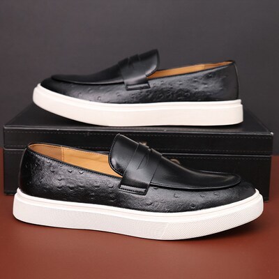 Big Size Mens Casual Leather Shoes Summer Penny Loafers