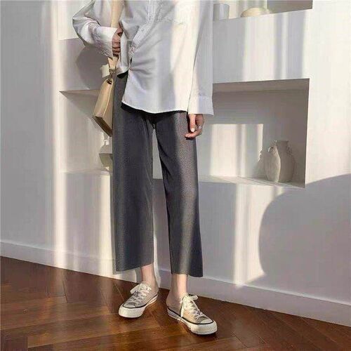 Small Eight-point Draping High Waist Wide-leg Ice Silk Cool