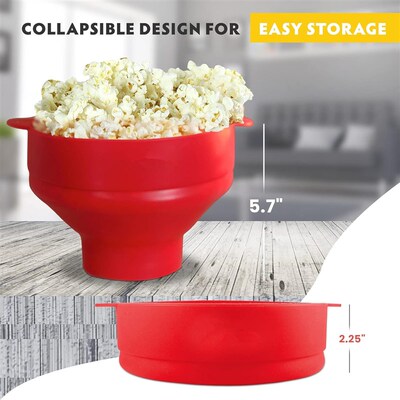 Microwave Popcorn Popper Silicone Maker Microwavable Bowl