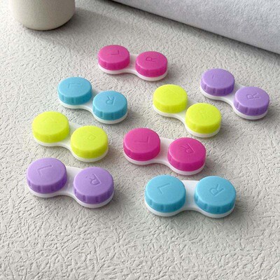 5/10 pcs lot Colored Contact Lenses Case L+R Contact Lens Ca