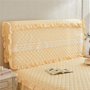 全棉床头罩公主风床头加厚全包2m实木夹棉防尘靠背皮床头保护