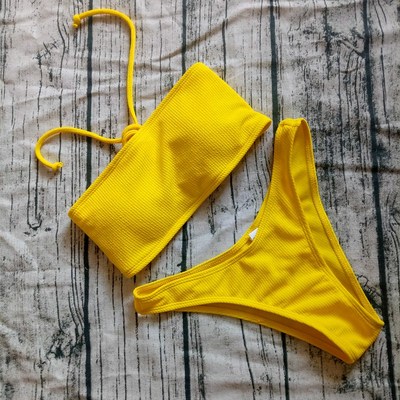 2019 Solid Bikini Brazillian Swimsuit Women Bikini Set Sexy