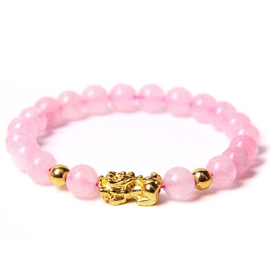 FenShui Stone Beads Bracelet Pink Cat Eye Bead Bracelets