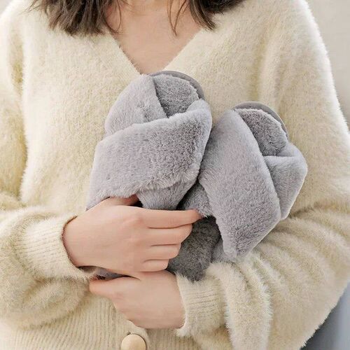 Winter Women House Slippers Faux Fur Fashion Warm Shoes Woma