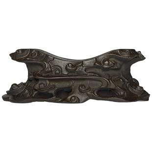 云纹通用仿实木摆件展示托架石头奇石底座树脂摆放托盘艺术创意