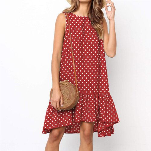 Jocoo Jolee Summer Chiffon Dress Women Polka Dot Ruffles Min