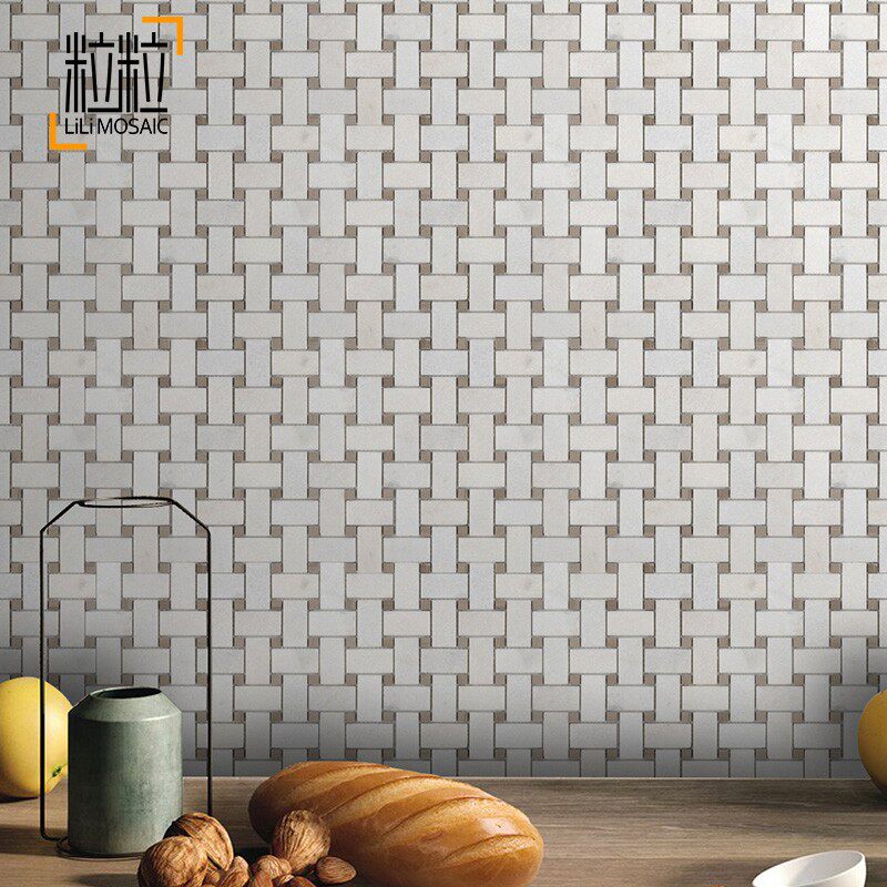 石材马赛克背景墙编织文化石大理石白色卫生间地面防滑砖防水墙砖,家装主材,马赛克,淘宝优惠券,粉丝福利购,淘宝优惠卷