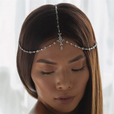 Stonefans Boho Bridal Wedding Head Chain Exquisite Cubic Zir