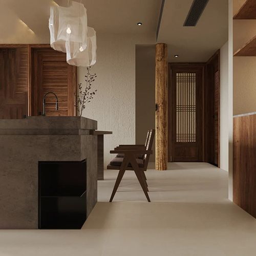 现代侘寂风通体微水泥柔光大规格00x00卫生间客厅墙地砖耐磨